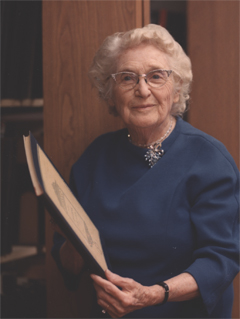 Lillian in the Polley Music Library