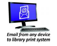 E-mail from any device to library print system