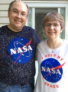 photo of Scott and Becky in Nasa shirts